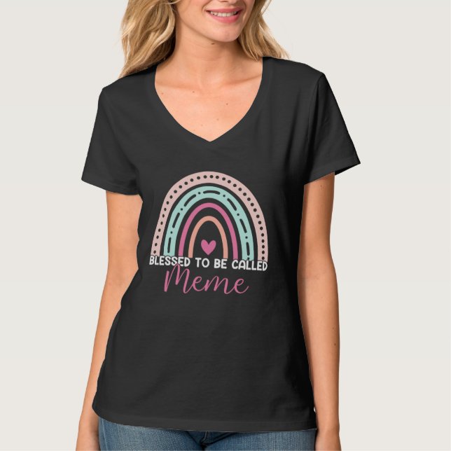 T-shirt Cute Blessed To Be Called Meme Rainbow Mom Grandma (Devant)