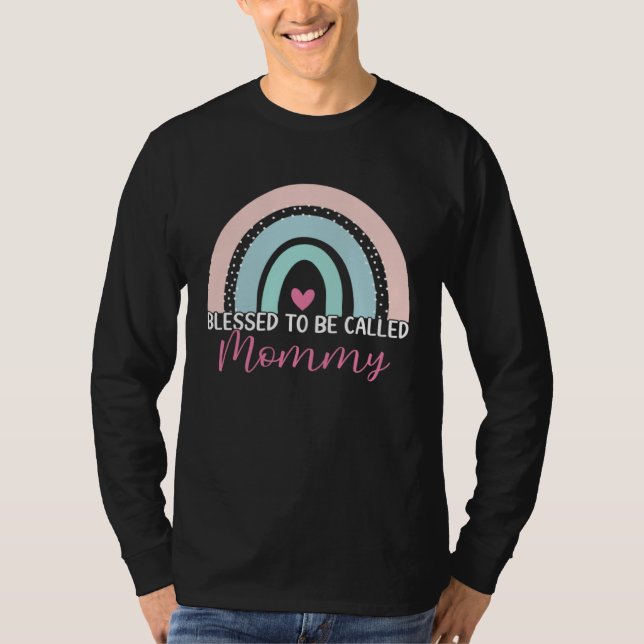 T-shirt Cute Blessed To Be Called Mommy Boho Rainbow Mom G (Devant)