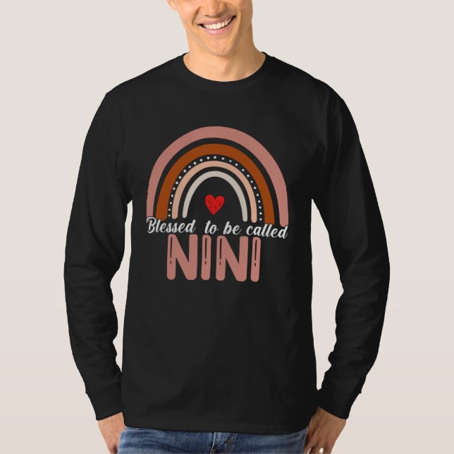 T-shirt Cute Blessed To Be Called Nini Rainbow Women Mothe (Devant)