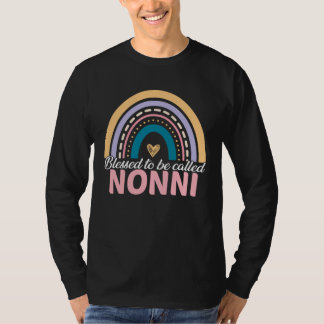 T-shirt Cute Blessed To Be Called Nonni Rainbow Mother s D