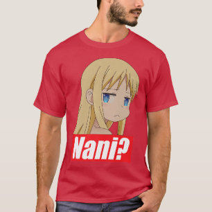 T-shirt Cute Blonde Cheveux Anime Girl Nani Face Questin