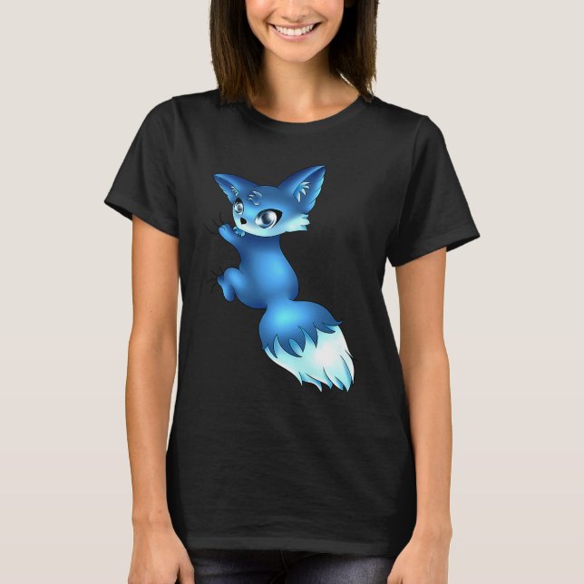 T-shirt Cute Blue Fox,   Animals (Devant)