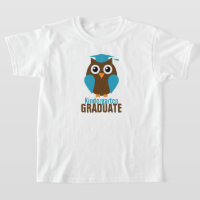 Cute Blue Owl Kindergarten Graduate