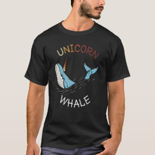 T-shirt Cute Blue Unicorn Whale Pour Narwhal