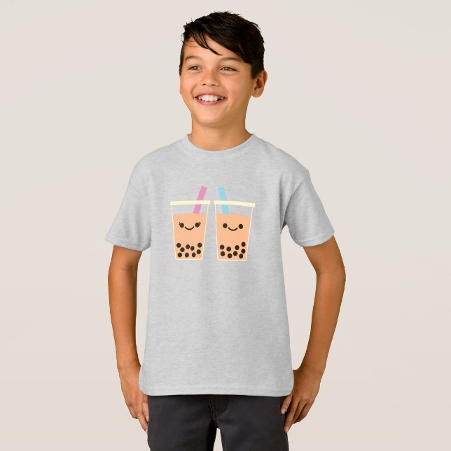 T-shirt Cute Boba Bubble Tea Love (Devant entier)