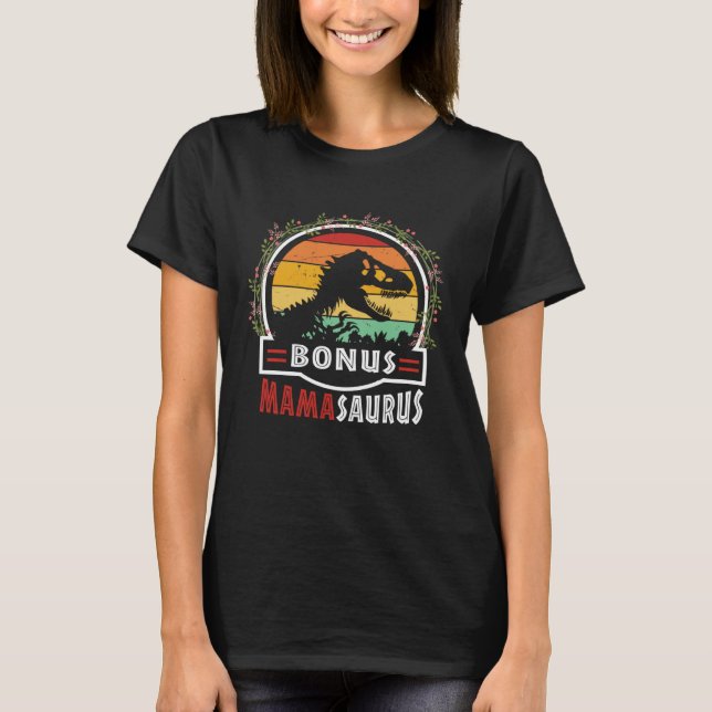 T-shirt Cute Bonus Mama Saurus Rex Mamasaurus Stepmom Moth (Devant)