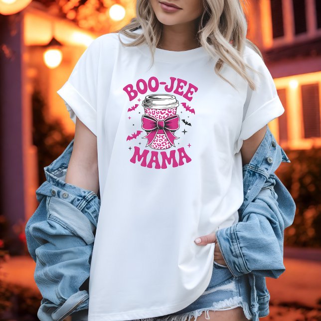 T-shirt Cute Boo-Jee Mama Coupe rose avec chauves-souris e (Créateur téléchargé)