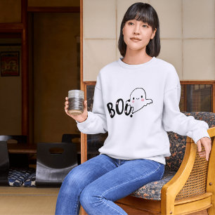 T-shirt Cute Boo noir et blanc Funny Halloween Ghost