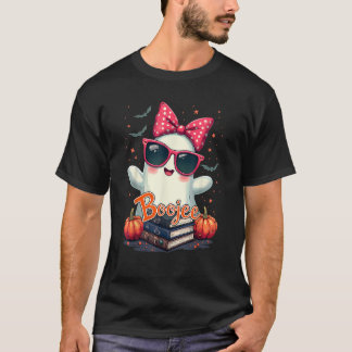 T-shirt Cute Boojee Ghost avec des livres