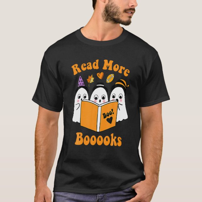 T-shirt Cute Boooks Read More Books Funny Teacher H (Devant)