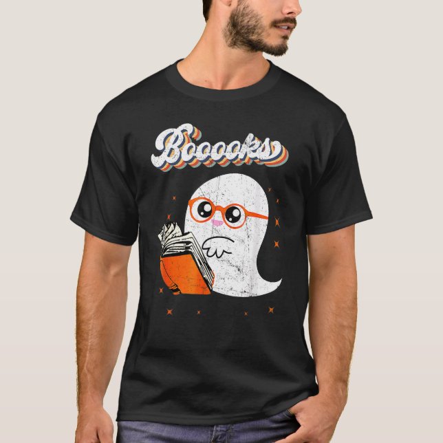 T-shirt Cute Booooks Ghost Read More Books Funny Teacher H (Devant)
