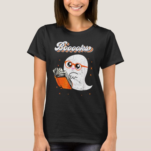 T-shirt Cute Booooks Ghost Read More Books Funny Teacher H (Devant)