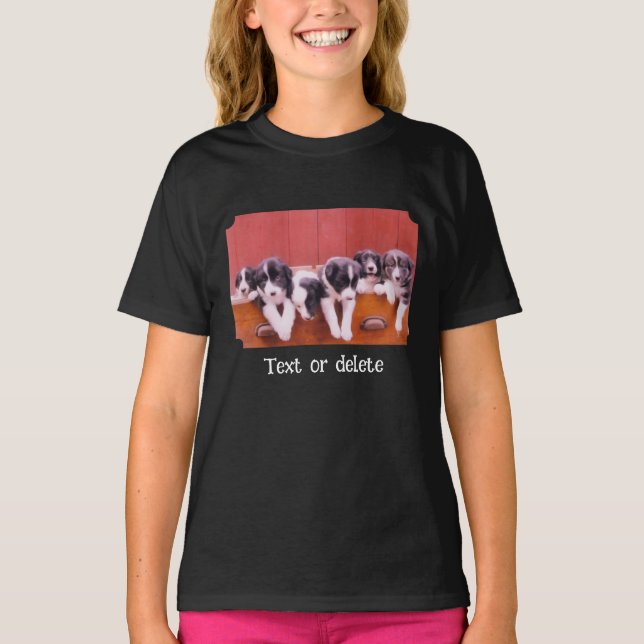 T-shirt Cute Border Collie Puppies Personalized (Devant)