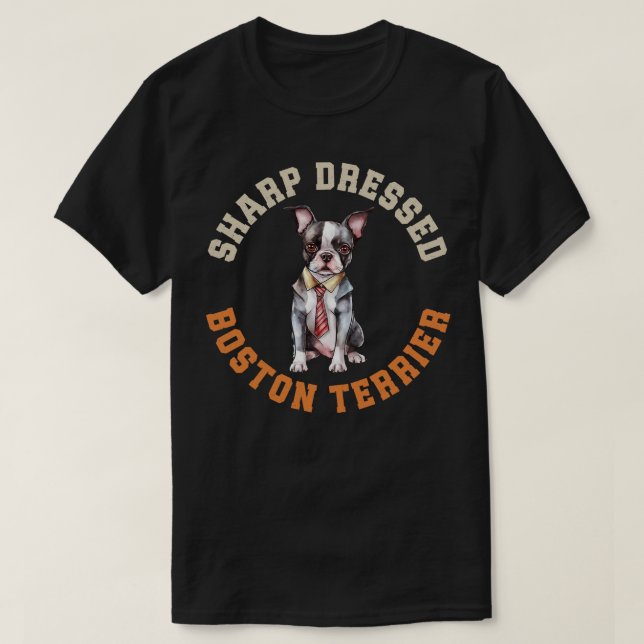 T-shirt Cute Boston Terrier Dog (Design devant)