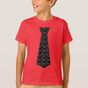 T-shirt Cute Boys Heart Necktie Saint Valentin