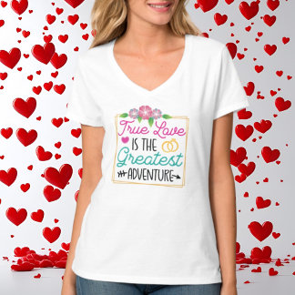 T-shirt Cute Bride vrai mariage d'aventure amour