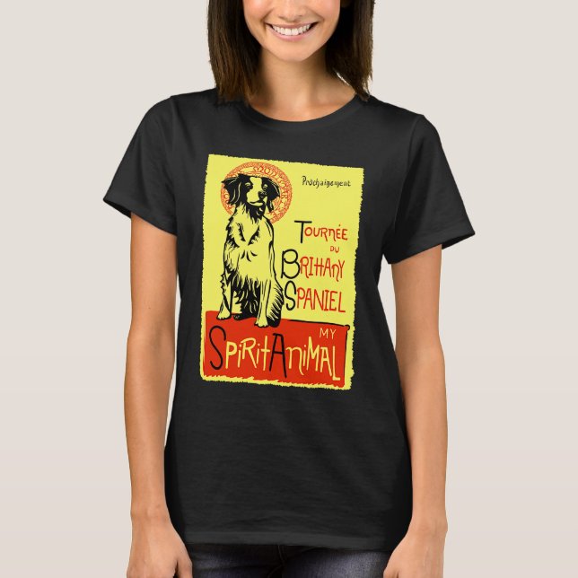 T-shirt Cute Brittany Spaniel Dog Brittany Bird Dog (Devant)