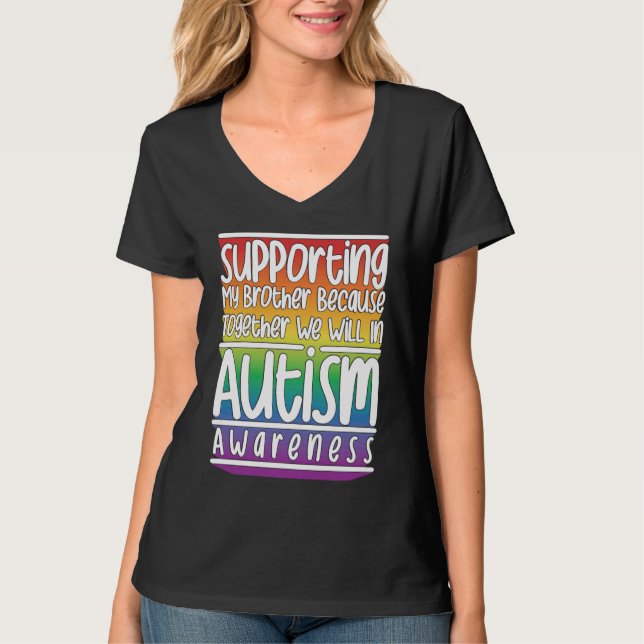 T-shirt Cute Brother Autism Awareness For Autism Support (Devant)