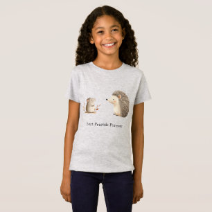T-Shirt Cute Brown Cream Hérisson Souris Meilleurs amis