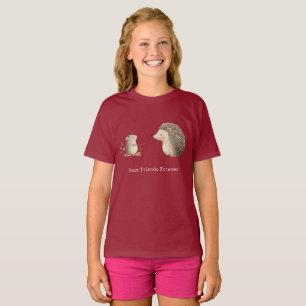 T-shirt Cute Brown Cream Hérisson Souris Meilleurs amis