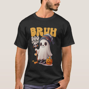 T-shirt Cute Bruh Boo Crew Costume Halloween Ghost Candy S