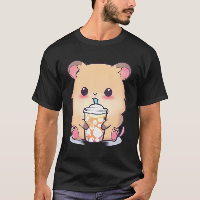 T-shirt Cute Bubble Thé Hamster - Kawaii Hamster Bubble Te (Devant)