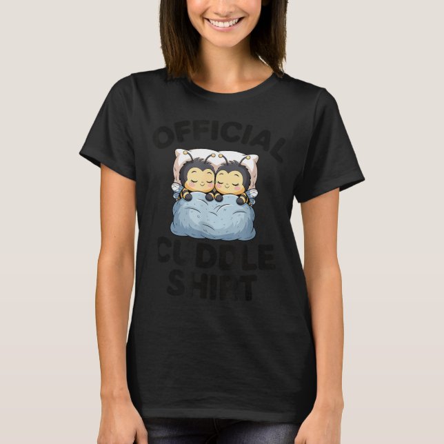 T-shirt Cute Bumble Bee Couple Cuddle  (Devant)
