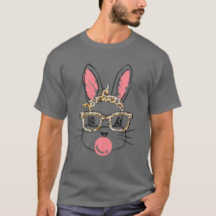 T-shirt Cute Bunny Face Léopard Rose Bandana Bubblegum Eas