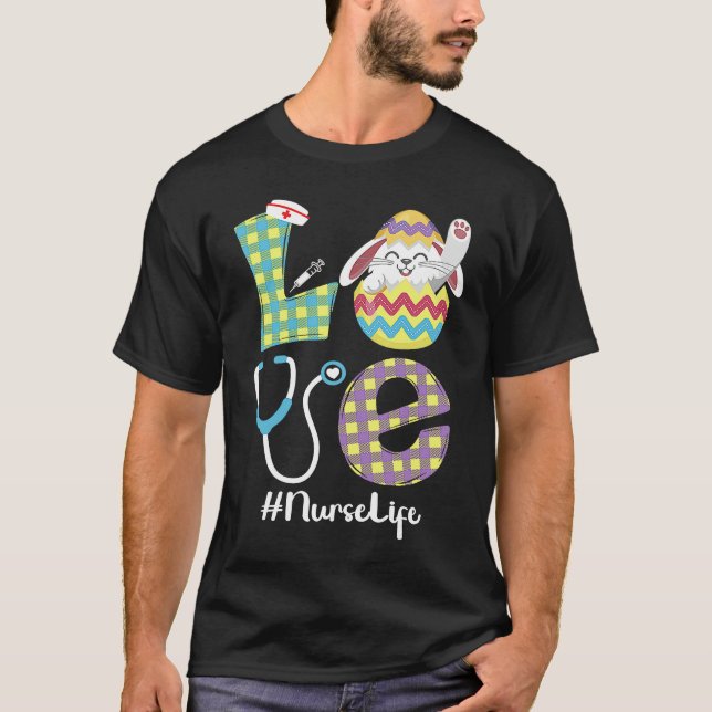 T-shirt Cute Bunny Love Nurse Life Easter CNA RN NP (Devant)