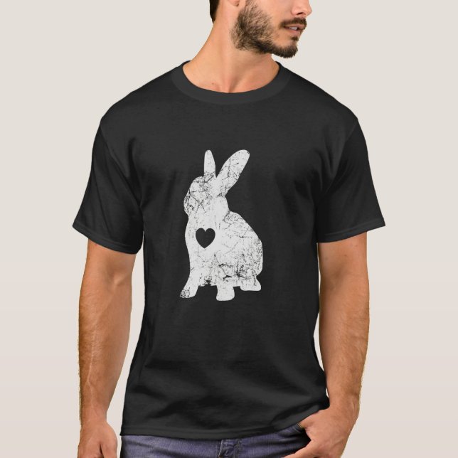 T-shirt Cute Bunny Love Shirt I Rabbit Silhouette (Devant)
