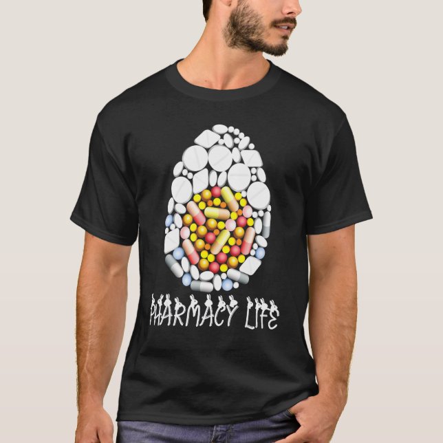 T-shirt Cute Bunny Pharmaciste Vie Joyeuse Pâques E (Devant)