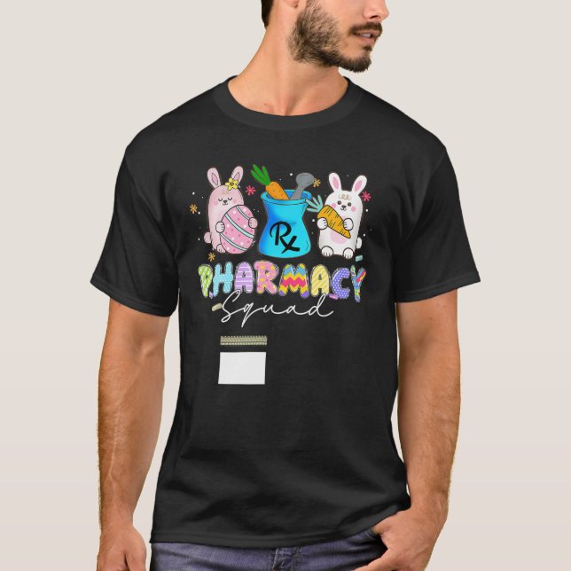 T-shirt Cute Bunny Pharmacy Squad Joyeux Pâques (Devant)