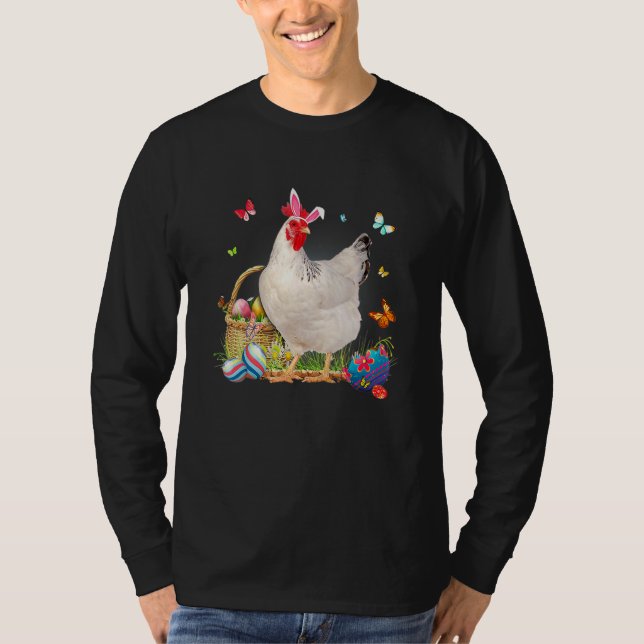 T-shirt Cute Bunny Poulet Pâques Chasse Oeufs Agriculteurs (Devant)