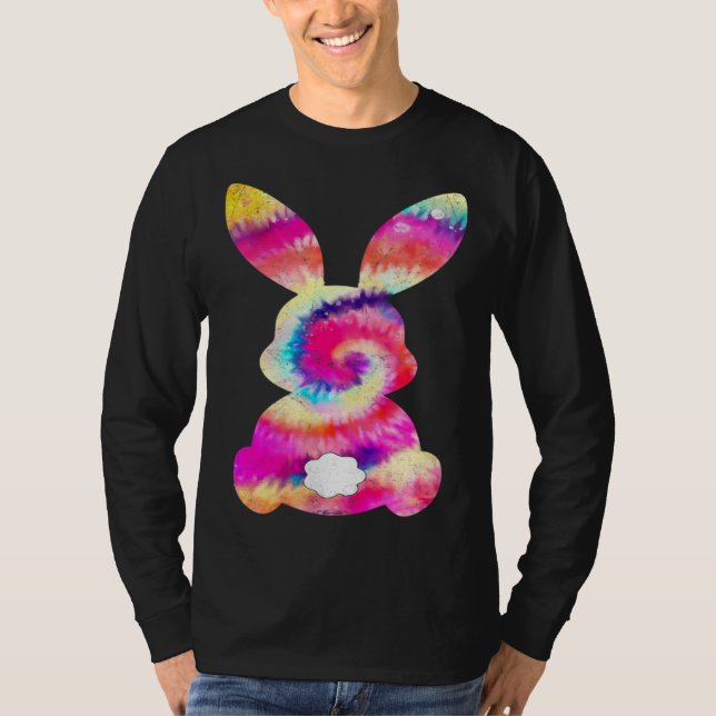 T-shirt Cute Bunny Rabbit Tie Dye Bow Tie Easter Day Girls (Devant)