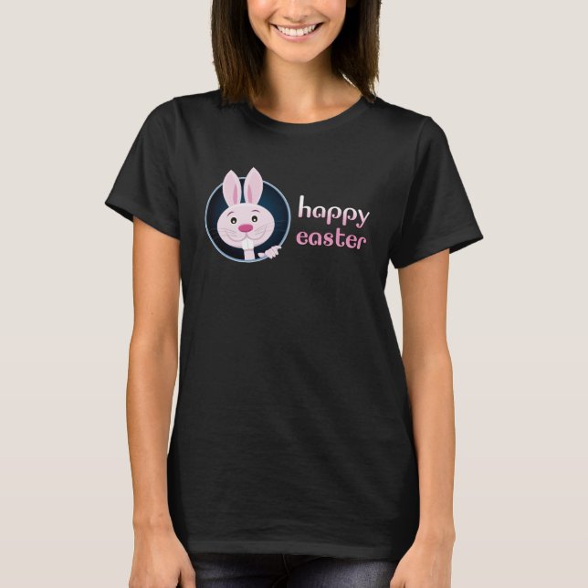 T-shirt Cute Bunny w Happy Easter for Teacher (Devant)