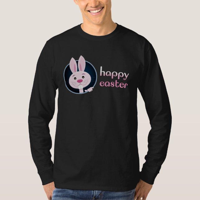 T-shirt Cute Bunny w Happy Easter for Teacher (Devant)
