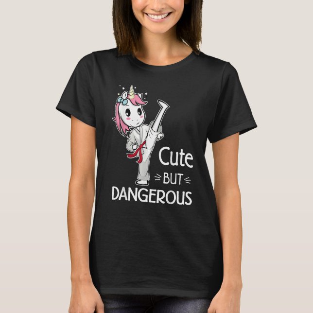 T-shirt Cute but Dangerous Brazilian Jiu Jitsu Red Belt Un (Devant)
