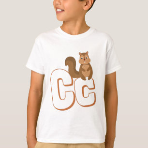 T-shirt Cute C Pour Chipmunk - Enfants ABCD English Alphab