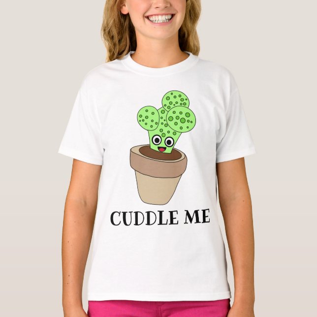 T-shirt Cute Cactus Cuddle Child Nature Plante (Devant)