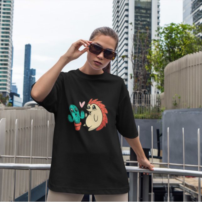 T-shirt Cute Cactus Et Hérisson (Créateur téléchargé)