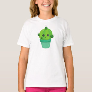 T-shirt Cute Cactus, Kawaii Cactus, Green Cactus, Pot