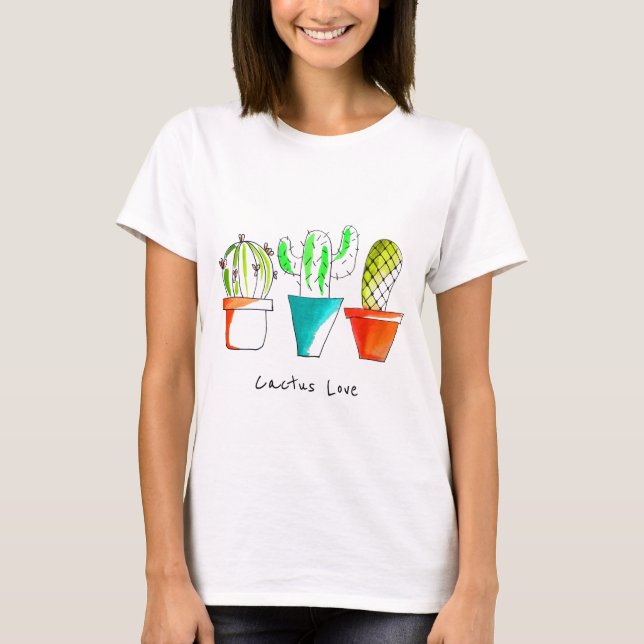 T-shirt Cute cactus mexicain amour dessin art (Devant)
