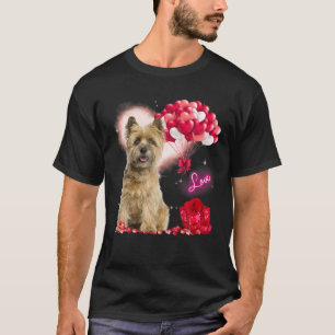 T-shirt Cute Cairn Terrier Balloon Heart Valentine's Day V