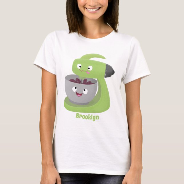 T-shirt Cute cake mixer cuisine appareil dessin animé (Devant)