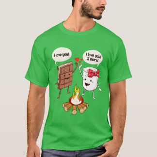 T-shirt Cute Camping Gift Print I Love You Smore vintage