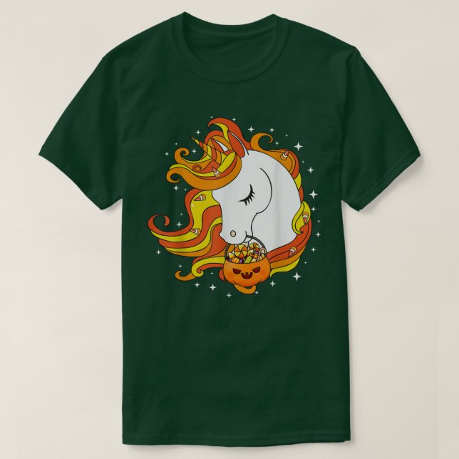 T-shirt Cute Candy Corn Unicorn Halloween Top97 (Design devant)