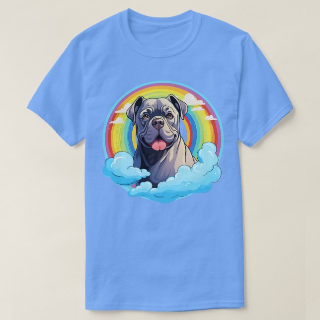 T-shirt Cute Cane Corso Rainbow Cloud Kawaii Chien Happy P (Design devant)