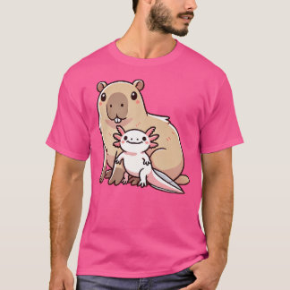 T-shirt Cute Capybara Axolotl