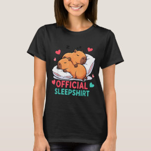 T-shirt Cute Capybara Chemise de Nuit Confortable Sommeil