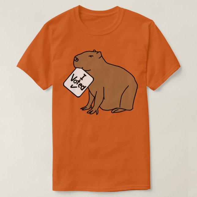 T-shirt Cute Capybara dit qu'il a voté (Design devant)